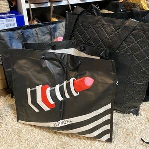 Three Sephora shopping totes
